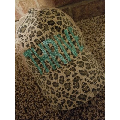 Thrive LeVel RARE hat Leopard Animal Print sparkle teal mesh baseball cap adjus  eb-67168778